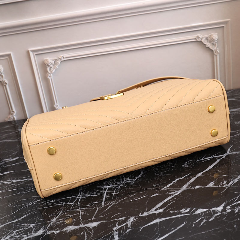 N品 YSL サンローラン MONOGRAMME ショルダーバッグ NATURAL TAN 860359BRM012357 カーフスキンレザー ゴールド金具 激安優良店 - 画像 (7)