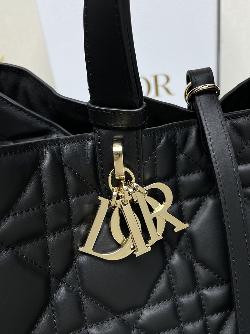 N品 DIOR ディオール Dior Toujours バッグ ラージ M2820OSHJ_M900 黒 ブラック ゴールド金具 激安優良店 - 画像 (7)