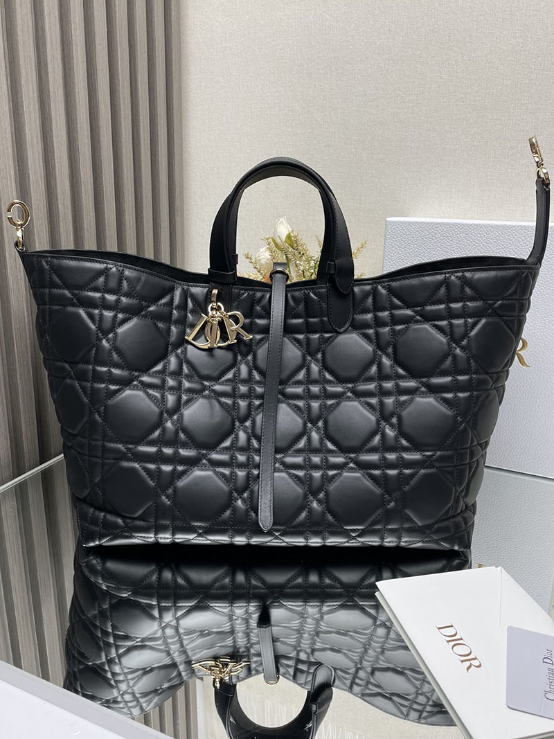 N品 DIOR ディオール Dior Toujours バッグ ラージ M2820OSHJ_M900 黒 ブラック ゴールド金具 激安優良店 - 画像 (5)
