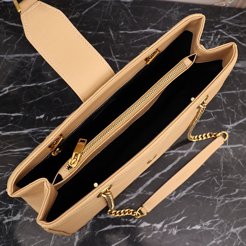 N品 YSL サンローラン MONOGRAMME ショルダーバッグ NATURAL TAN 860359BRM012357 カーフスキンレザー ゴールド金具 激安優良店 - 画像 (4)