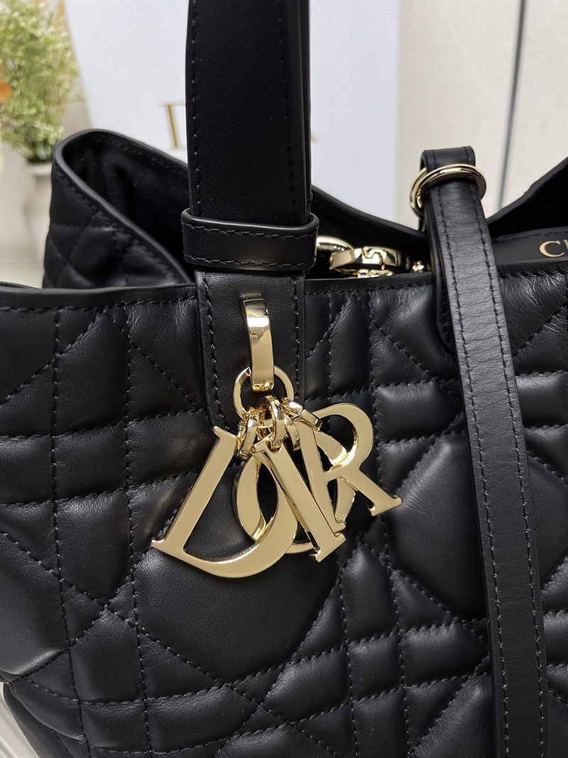 N品 DIOR ディオール Dior Toujours バッグ ミディアム M2821OBNT_M900 黒 ブラック ゴールド金具 激安優良店 - 画像 (9)