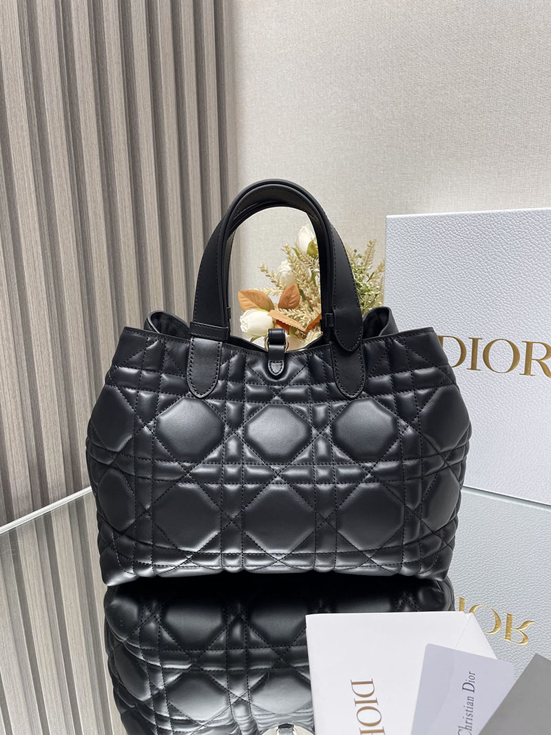 N品 DIOR ディオール Dior Toujours バッグ ミディアム M2821OBNT_M900 黒 ブラック ゴールド金具 激安優良店 - 画像 (7)