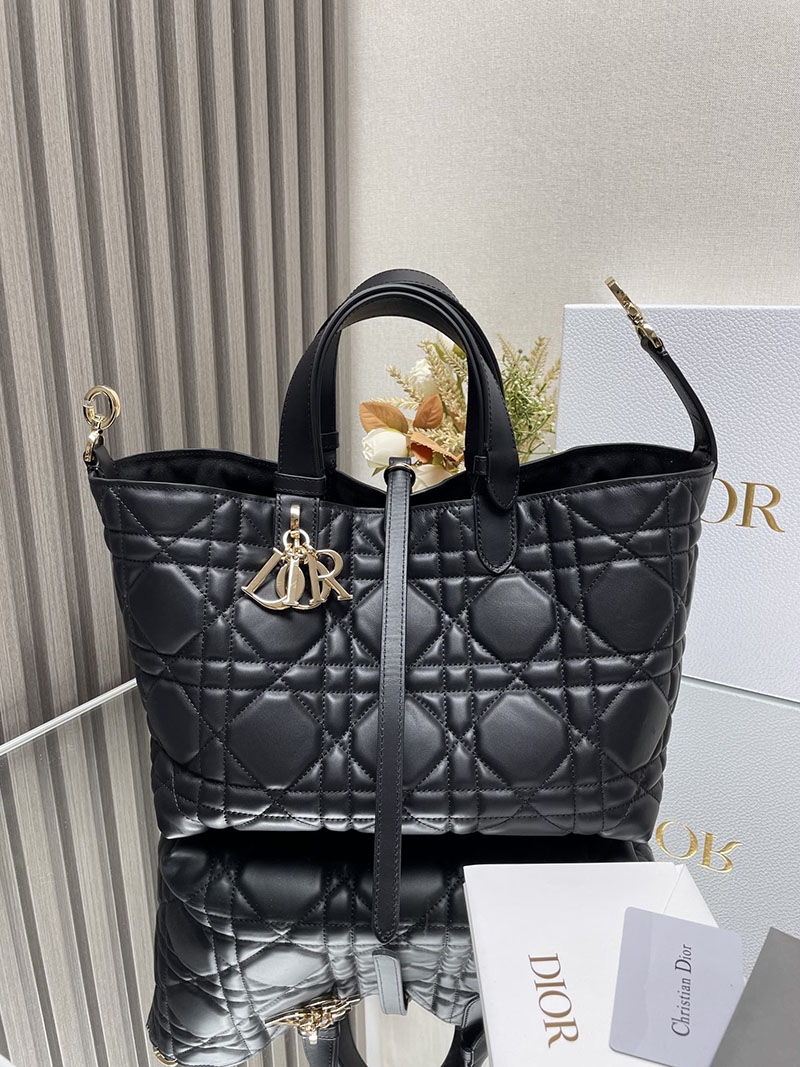 N品 DIOR ディオール Dior Toujours バッグ ミディアム M2821OBNT_M900 黒 ブラック ゴールド金具 激安優良店 - 画像 (5)