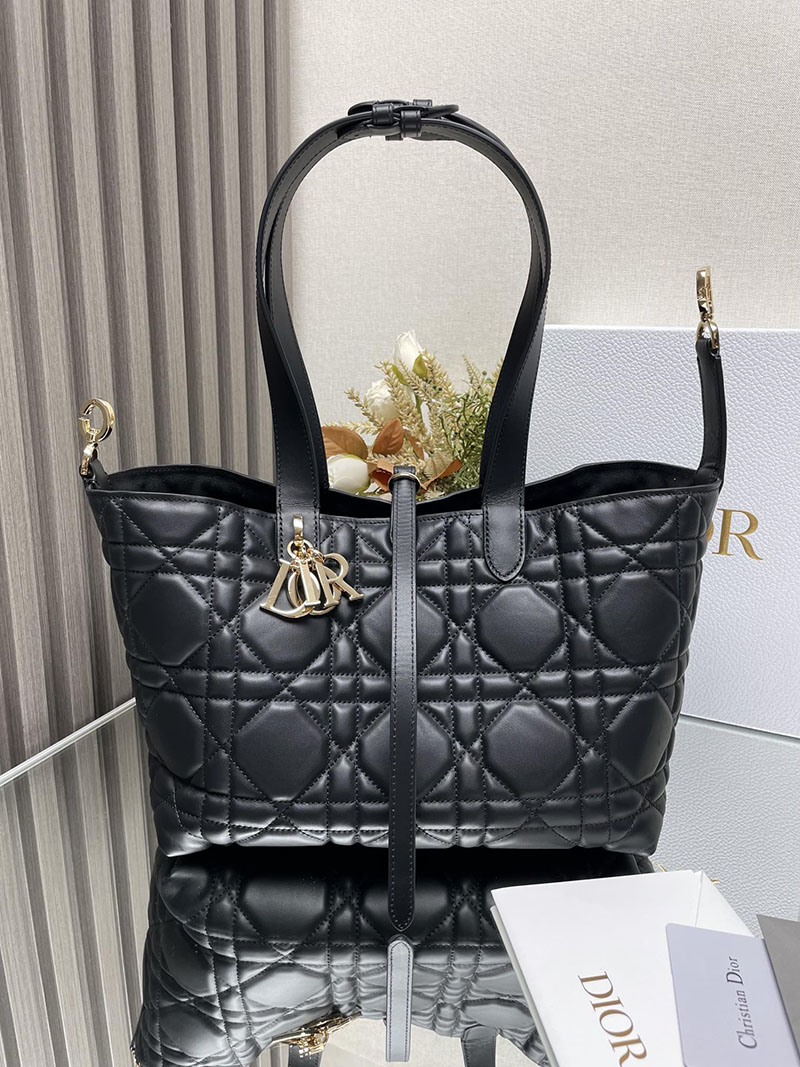 N品 DIOR ディオール Dior Toujours バッグ ミディアム M2821OBNT_M900 黒 ブラック ゴールド金具 激安優良店 - 画像 (3)