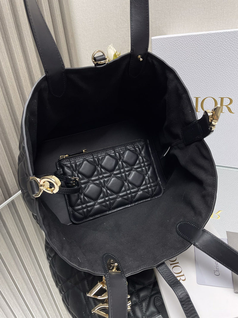 N品 DIOR ディオール Dior Toujours バッグ ミディアム M2821OBNT_M900 黒 ブラック ゴールド金具 激安優良店 - 画像 (2)