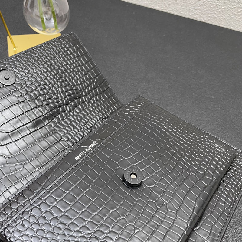 N品 YSL サンローラン ショルダーバッグ サンセット ミディアム ブラック 442906DND0U1000 カーフスキン ブラック金具 激安優良店 - 画像 (3)