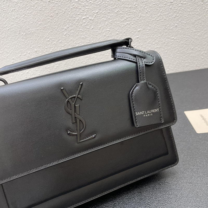 N品 YSL サンローラン ショルダーバッグ サンセット ミディアム ブラック 442906D420U1000 牛革 ブラック金具 激安優良店 - 画像 (7)