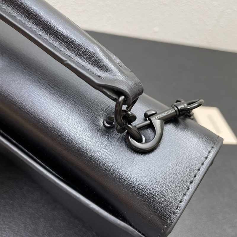 N品 YSL サンローラン ショルダーバッグ サンセット ミディアム ブラック 442906D420U1000 牛革 ブラック金具 激安優良店 - 画像 (5)