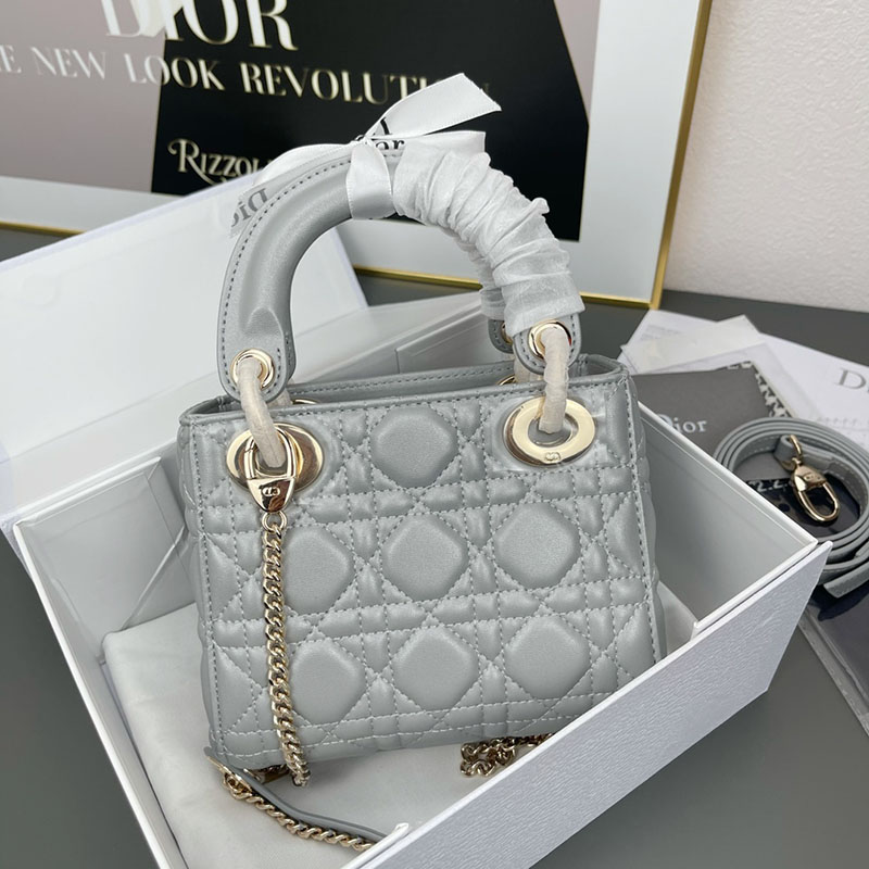 N品 DIOR ディオール Lady Dior バッグ ミニ M0505ONGE_M81B ストーングレー ゴールド金具 激安優良店 - 画像 (9)