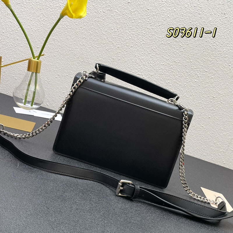 N品 YSL サンローラン ショルダーバッグ サンセット ミディアム ブラック 442906D420N1000 牛革 シルバー金具 激安優良店 - 画像 (8)