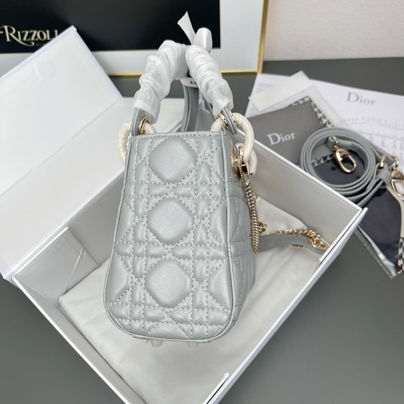 N品 DIOR ディオール Lady Dior バッグ ミニ M0505ONGE_M81B ストーングレー ゴールド金具 激安優良店 - 画像 (7)