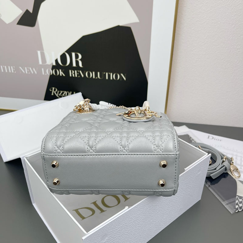 N品 DIOR ディオール Lady Dior バッグ ミニ M0505ONGE_M81B ストーングレー ゴールド金具 激安優良店 - 画像 (6)