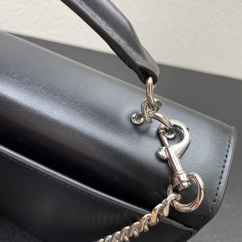 N品 YSL サンローラン ショルダーバッグ サンセット ミディアム ブラック 442906D420N1000 牛革 シルバー金具 激安優良店 - 画像 (5)