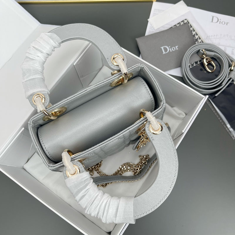 N品 DIOR ディオール Lady Dior バッグ ミニ M0505ONGE_M81B ストーングレー ゴールド金具 激安優良店 - 画像 (5)