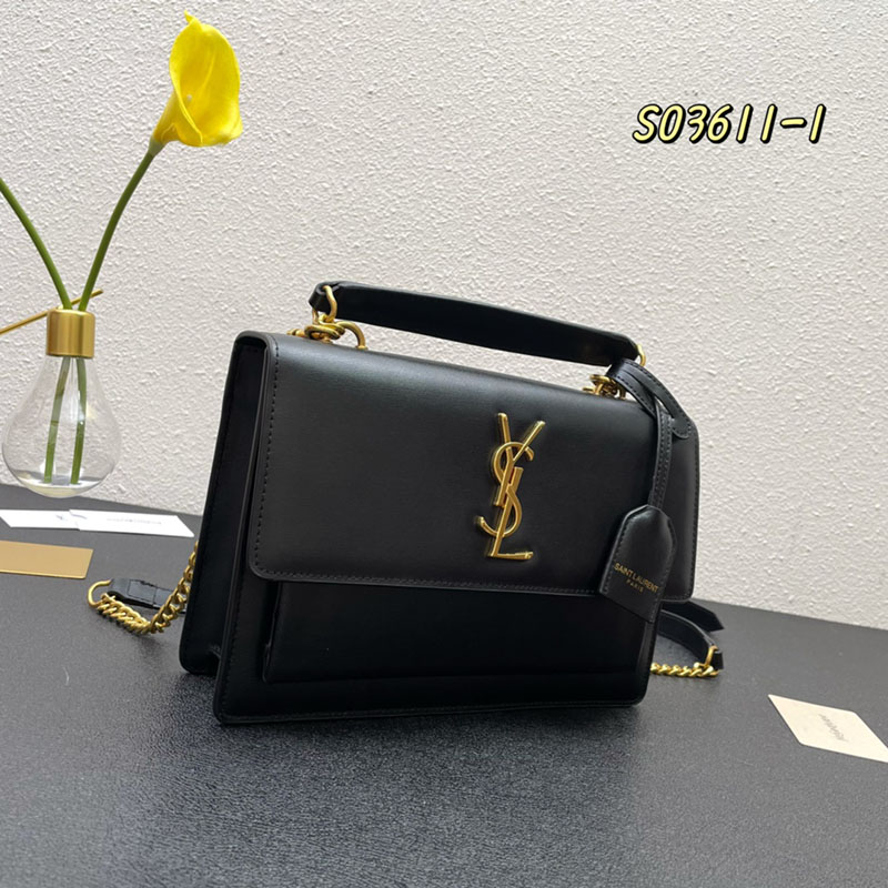 N品 YSL サンローラン ショルダーバッグ サンセット ミディアム ブラック 442906H3Z0W1000 牛革 ゴールド金具 激安優良店 - 画像 (9)