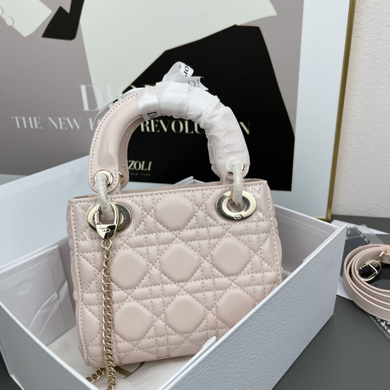 N品 DIOR ディオール Lady Dior バッグ ミニ M0505ONGE_M51U ピンクベージュ ゴールド金具 激安優良店 - 画像 (9)