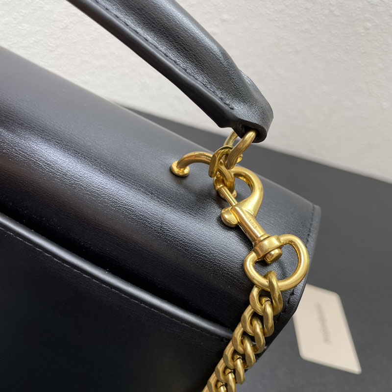 N品 YSL サンローラン ショルダーバッグ サンセット ミディアム ブラック 442906H3Z0W1000 牛革 ゴールド金具 激安優良店 - 画像 (5)