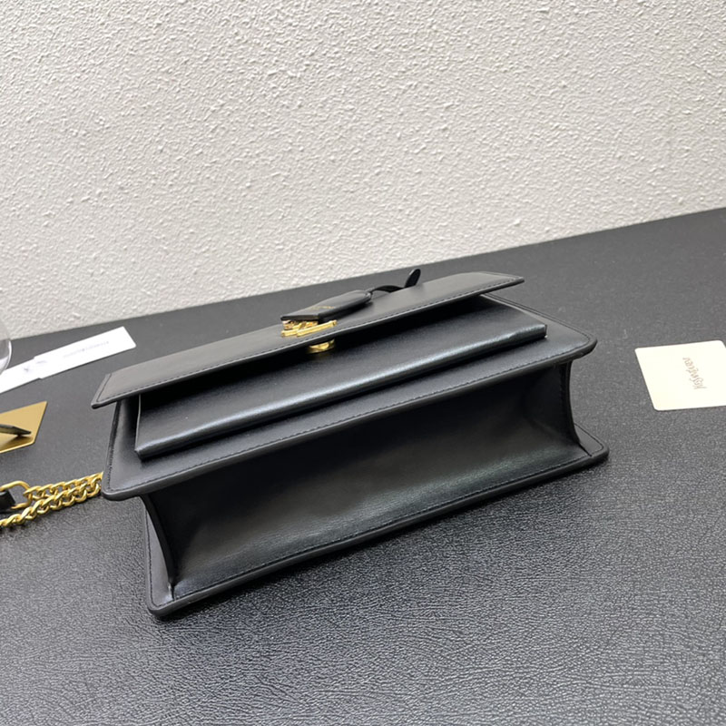 N品 YSL サンローラン ショルダーバッグ サンセット ミディアム ブラック 442906H3Z0W1000 牛革 ゴールド金具 激安優良店 - 画像 (4)