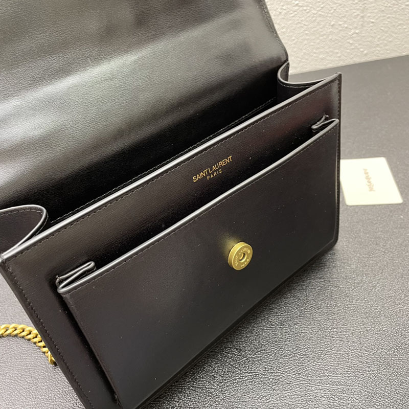 N品 YSL サンローラン ショルダーバッグ サンセット ミディアム ブラック 442906H3Z0W1000 牛革 ゴールド金具 激安優良店 - 画像 (3)