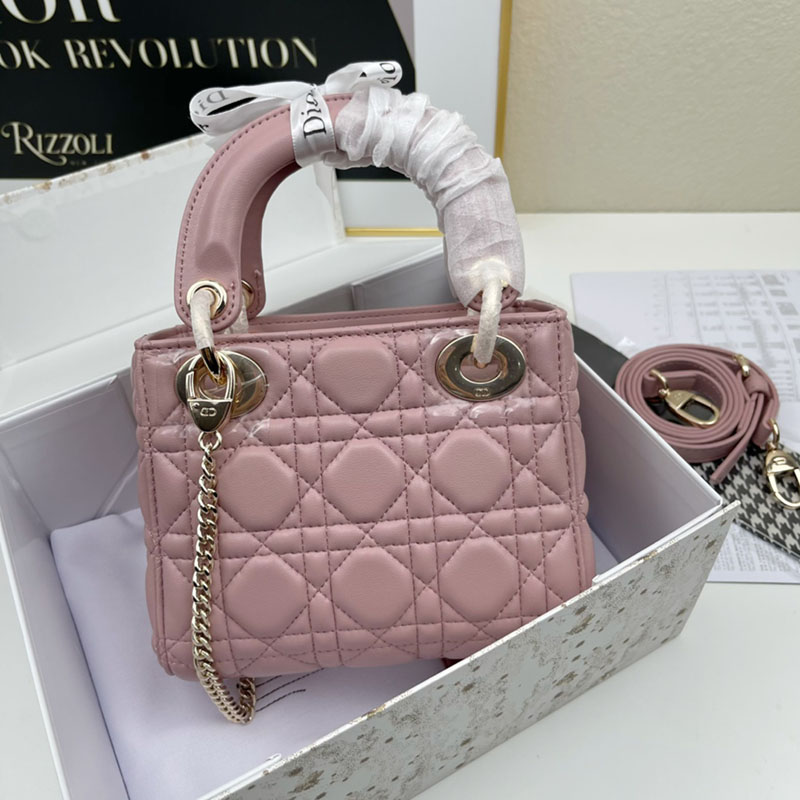 N品 DIOR ディオール Lady Dior バッグ ミニ M0505ONGE_M50P ヴィンテージピンク ゴールド金具 激安優良店 - 画像 (9)