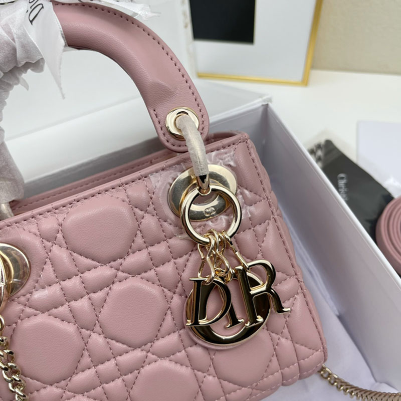 N品 DIOR ディオール Lady Dior バッグ ミニ M0505ONGE_M50P ヴィンテージピンク ゴールド金具 激安優良店 - 画像 (8)