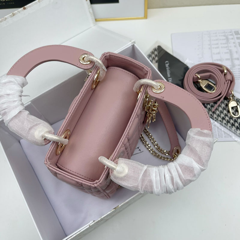 N品 DIOR ディオール Lady Dior バッグ ミニ M0505ONGE_M50P ヴィンテージピンク ゴールド金具 激安優良店 - 画像 (7)