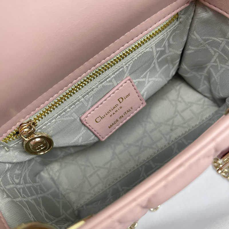 N品 DIOR ディオール Lady Dior バッグ ミニ M0505ONGE_M50P ヴィンテージピンク ゴールド金具 激安優良店 - 画像 (6)
