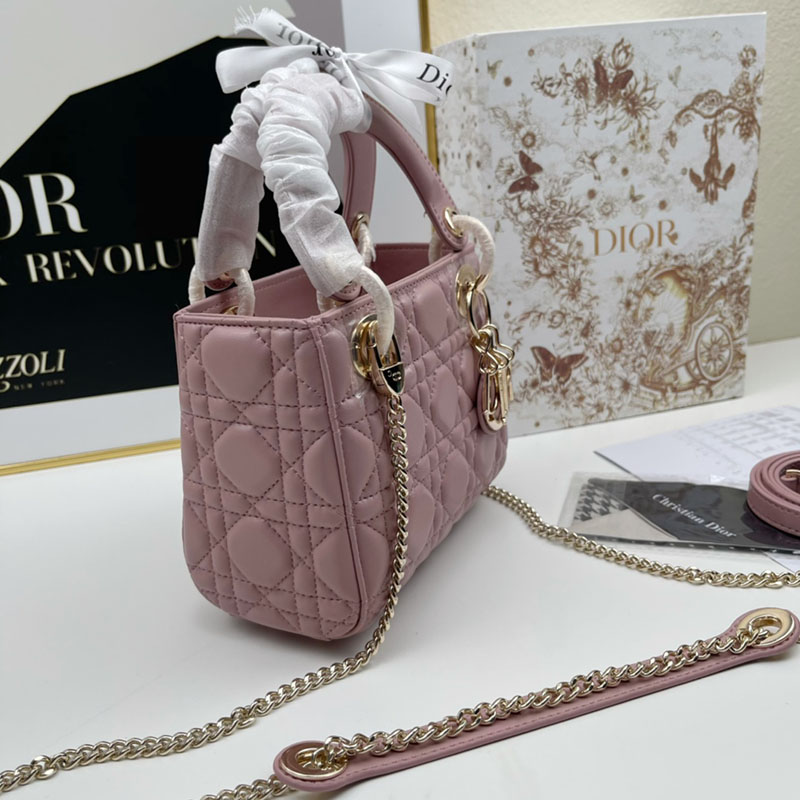 N品 DIOR ディオール Lady Dior バッグ ミニ M0505ONGE_M50P ヴィンテージピンク ゴールド金具 激安優良店 - 画像 (5)