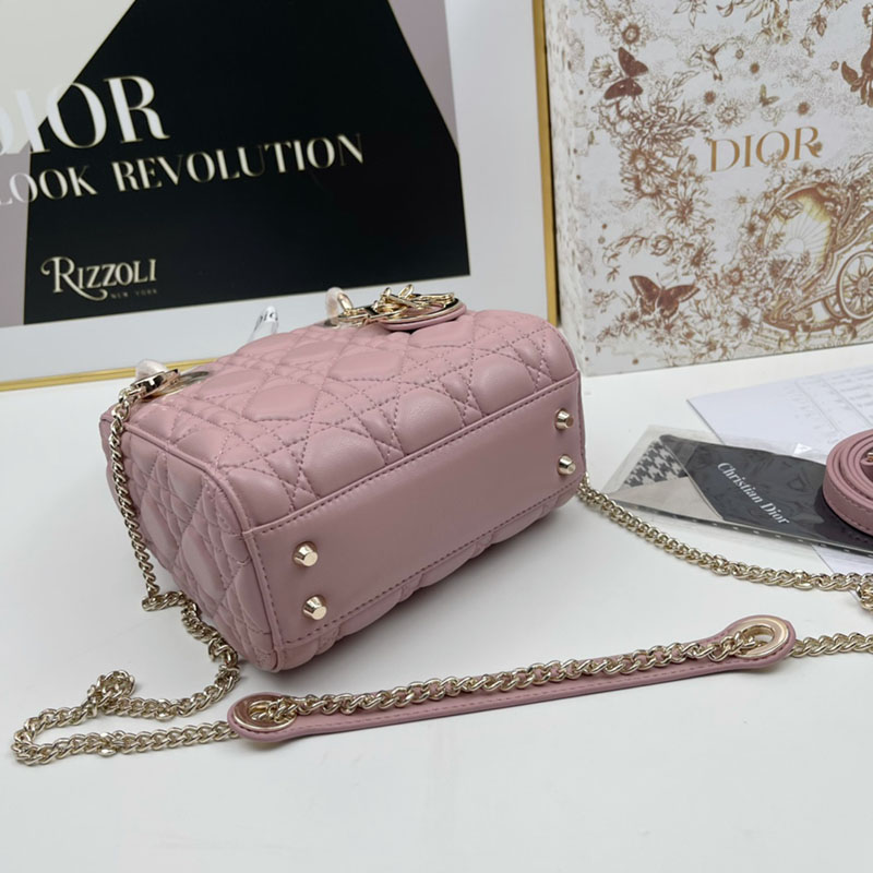 N品 DIOR ディオール Lady Dior バッグ ミニ M0505ONGE_M50P ヴィンテージピンク ゴールド金具 激安優良店 - 画像 (4)