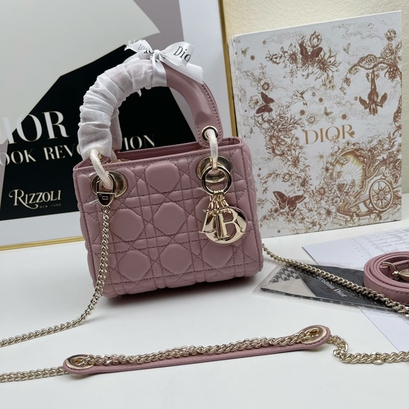 N品 DIOR ディオール Lady Dior バッグ ミニ M0505ONGE_M50P ヴィンテージピンク ゴールド金具 激安優良店 - 画像 (2)