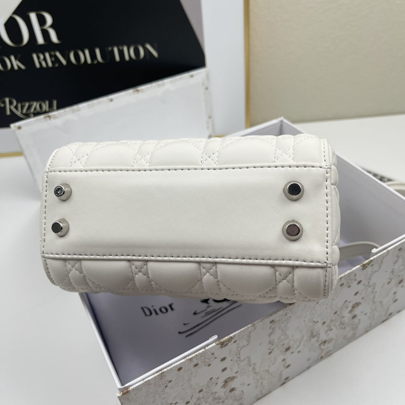 N品 DIOR ディオール Lady Dior バッグ ミニ M0505ONGE_M030 ホワイト シルバー金具 激安優良店 - 画像 (7)