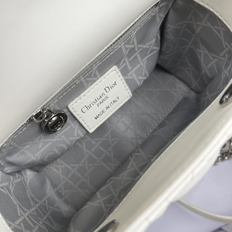 N品 DIOR ディオール Lady Dior バッグ ミニ M0505ONGE_M030 ホワイト シルバー金具 激安優良店 - 画像 (5)