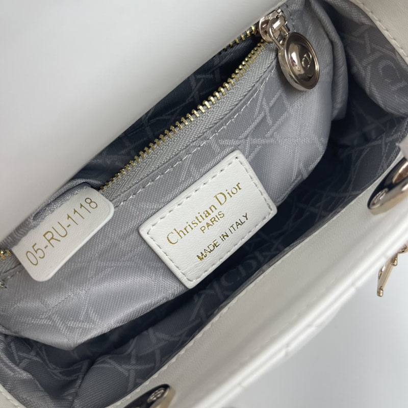 N品 DIOR ディオール Lady Dior バッグ ミニ M0505ONGE_M030 ホワイト ゴールド金具 激安優良店 - 画像 (5)
