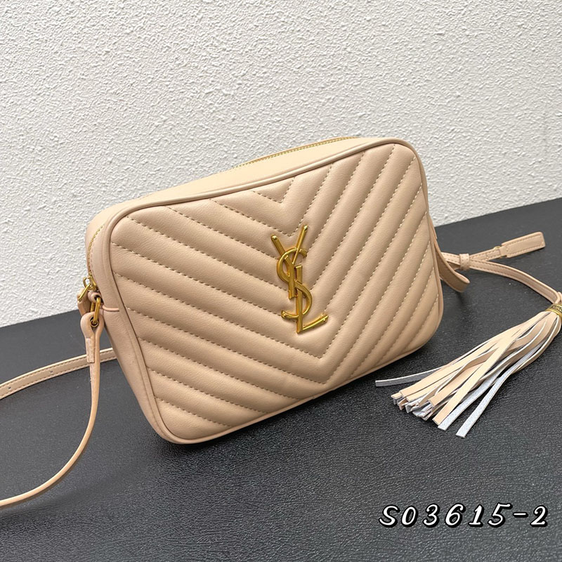 N品 YSL サンローラン ショルダーバッグ ルー カメラバッグ ダークベージュ 761554DV7072721 牛革 ゴールド金具 激安優良店 - 画像 (8)