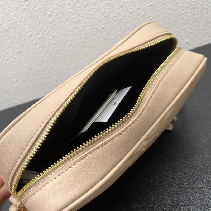 N品 YSL サンローラン ショルダーバッグ ルー カメラバッグ ダークベージュ 761554DV7072721 牛革 ゴールド金具 激安優良店 - 画像 (3)