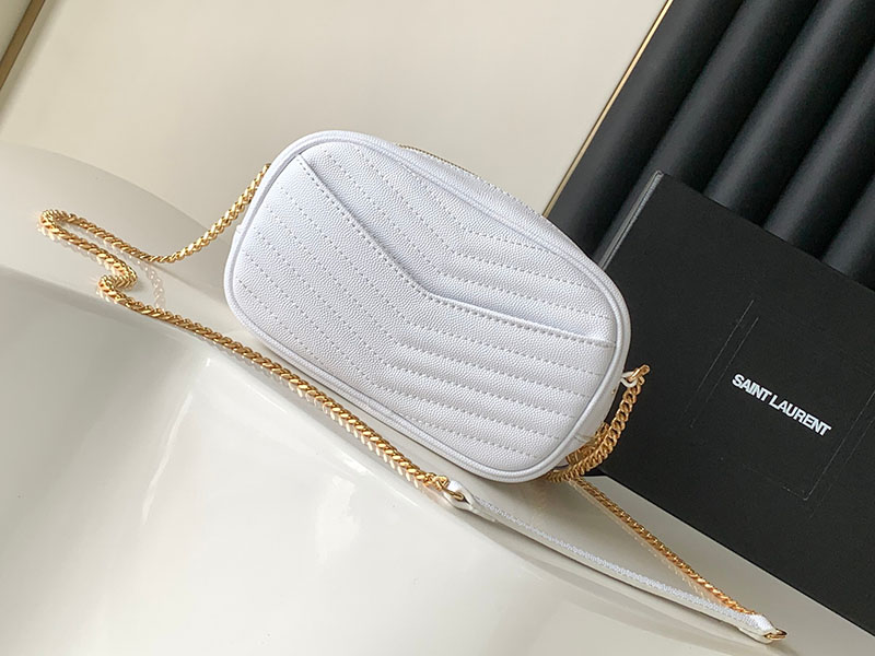 N品 YSL サンローラン ショルダーバッグ ルー ミニバッグ ホワイト 748849DV7012000 カーフスキンレザー ゴールド金具 激安優良店 - 画像 (8)
