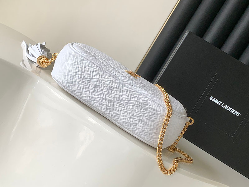 N品 YSL サンローラン ショルダーバッグ ルー ミニバッグ ホワイト 748849DV7012000 カーフスキンレザー ゴールド金具 激安優良店 - 画像 (7)