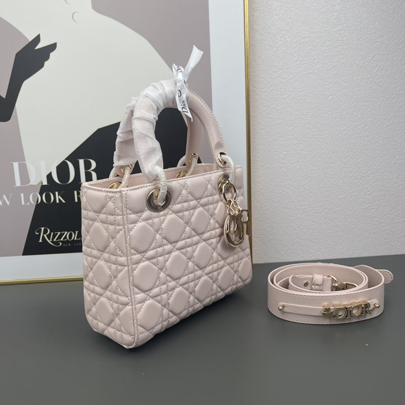 N品 DIOR ディオール Lady Dior My ABCDior バッグ スモール M0538ONGE_M413 パウダーピンク ゴールド金具 激安優良店 - 画像 (7)