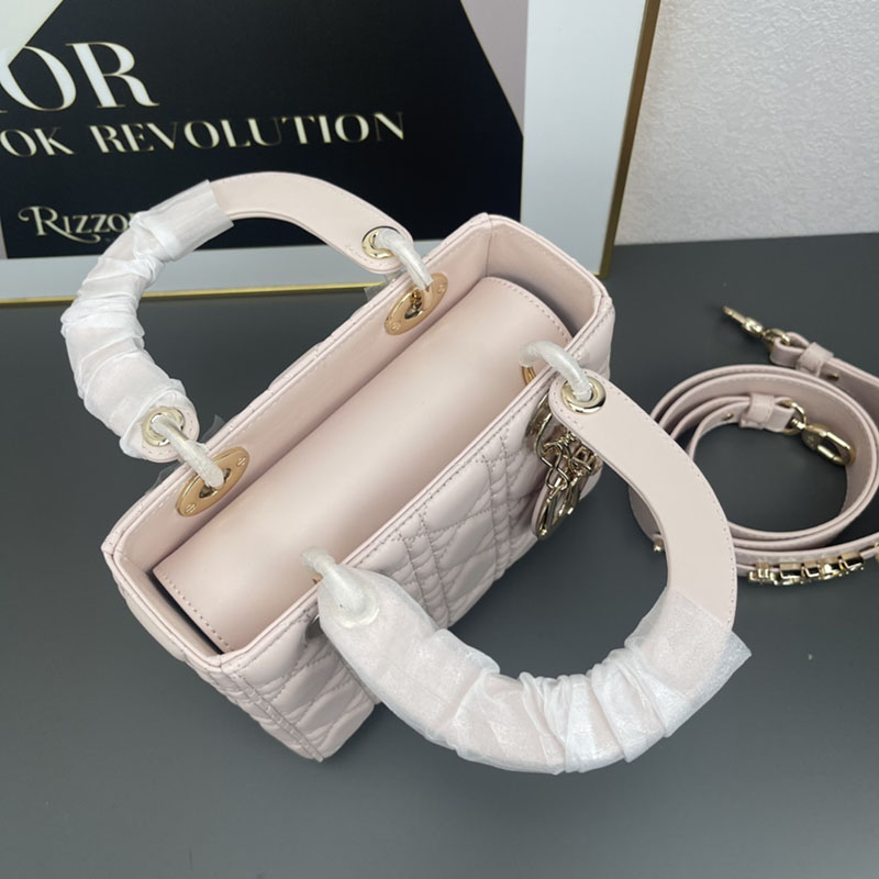 N品 DIOR ディオール Lady Dior My ABCDior バッグ スモール M0538ONGE_M413 パウダーピンク ゴールド金具 激安優良店 - 画像 (5)