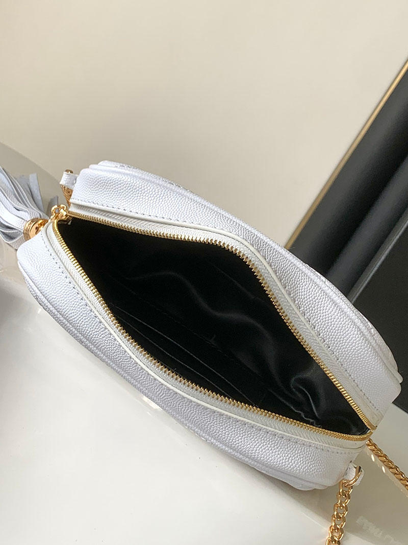 N品 YSL サンローラン ショルダーバッグ ルー ミニバッグ ホワイト 748849DV7012000 カーフスキンレザー ゴールド金具 激安優良店 - 画像 (3)