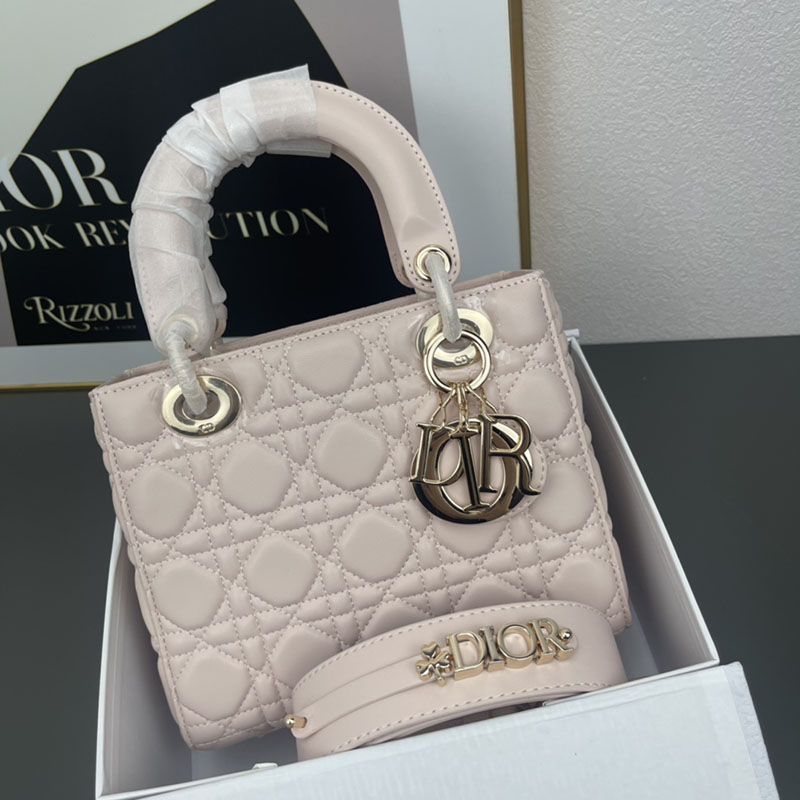 N品 DIOR ディオール Lady Dior My ABCDior バッグ スモール M0538ONGE_M413 パウダーピンク ゴールド金具 激安優良店 - 画像 (2)
