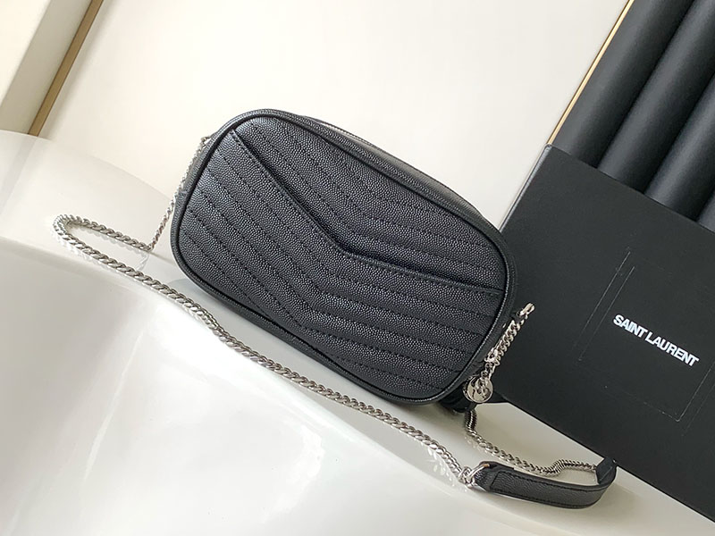 N品 YSL サンローラン ショルダーバッグ ルー ミニバッグ ブラック 748849DV7021000 カーフスキンレザー シルバー金具 激安優良店 - 画像 (8)