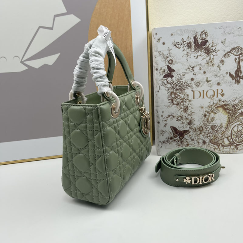 N品 DIOR ディオール Lady Dior My ABCDior バッグ スモール M0538ONGE_M73H イーサリアルグリーン ゴールド金具 激安優良店 - 画像 (6)