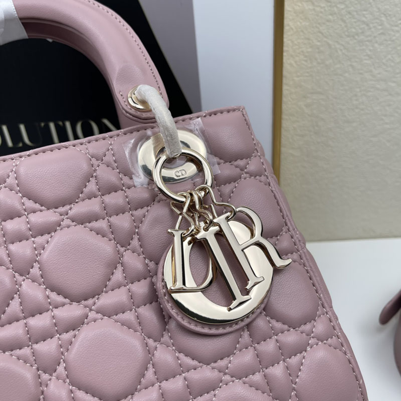 N品 DIOR ディオール Lady Dior My ABCDior バッグ スモール M0538ONGE_M50P ヴィンテージピンク ゴールド金具 激安優良店 - 画像 (8)