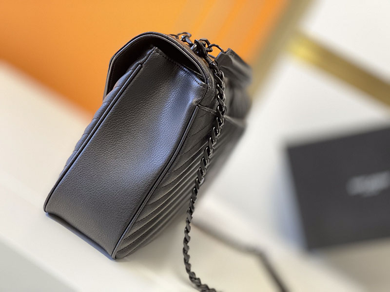 N品 YSL サンローラン バッグ 50代 MONOGRAM COLLEGE 32cm ブラック 487212BRM081000 ラムスキン ブラック金具 激安優良店 - 画像 (9)