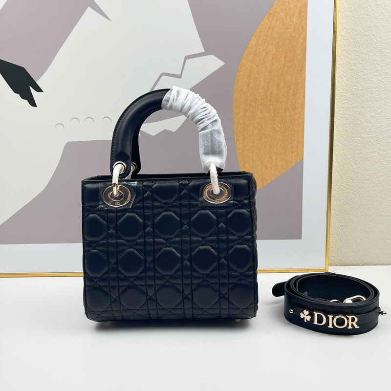 N品 DIOR ディオール Lady Dior My ABCDior バッグ スモール M0538ONGE_M900 黒 ブラック ゴールド金具 激安優良店 - 画像 (9)