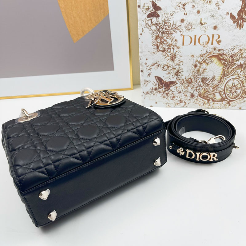 N品 DIOR ディオール Lady Dior My ABCDior バッグ スモール M0538ONGE_M900 黒 ブラック ゴールド金具 激安優良店 - 画像 (6)
