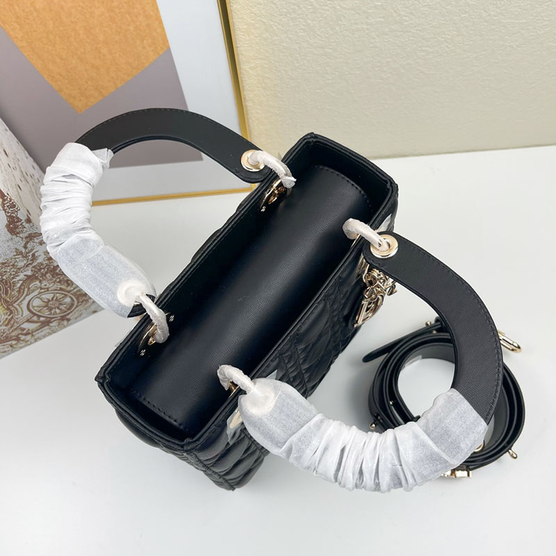N品 DIOR ディオール Lady Dior My ABCDior バッグ スモール M0538ONGE_M900 黒 ブラック ゴールド金具 激安優良店 - 画像 (5)