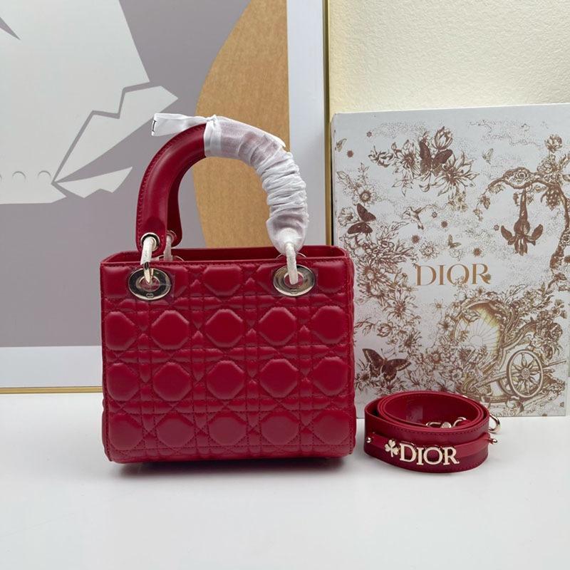 N品 DIOR ディオール Lady Dior My ABCDior バッグ スモール M0538ONGE_M63R レッド ゴールド金具 激安優良店 - 画像 (9)