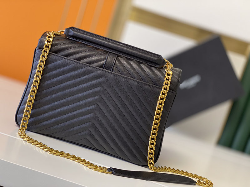 N品 YSL サンローラン バッグ 50代 MONOGRAM COLLEGE 32cm ブラック 487212BRM011000 ラムスキン ゴールド金具 激安優良店 - 画像 (8)
